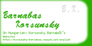 barnabas korsunsky business card